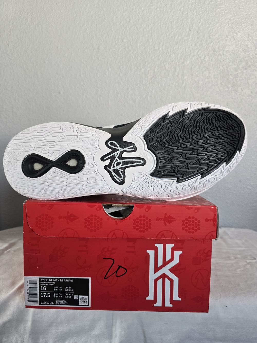 Nike Kyrie Infinity TB Promo Black & White High-Top Basketball Shoes - Picture 3 of 6